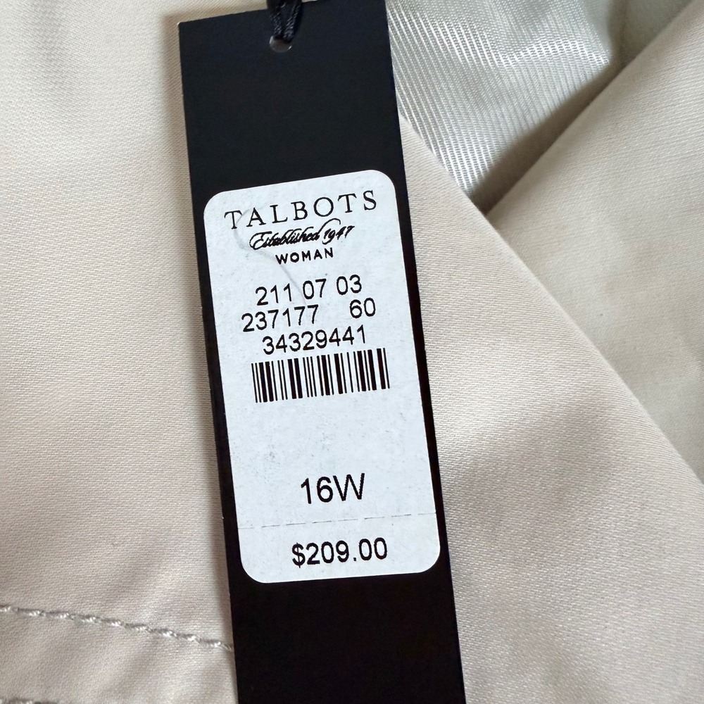 Talbots Woman Beige Double Breasted Trench Coat 16W NWT 237177 - Picture 8 of 11
